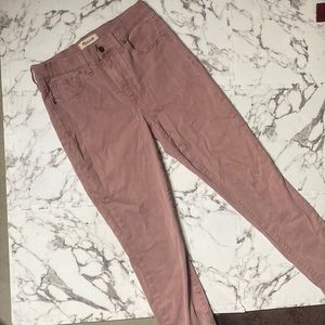 Madewell dusty pink 9”high riser skinny skinny crop size 28 jeans